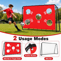 Kids Soccer Goal with Red Removable Target Cloth with Metal Frame