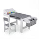 Kids Art Table and Chair Set with Paper Roll and 4 Paint Cups