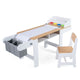 Kids Art Table and Chair Set with Paper Roll and 4 Paint Cups