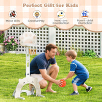 3 in 1 Kids Basketball Hoop with Adjustable Height and Foldable Rim
