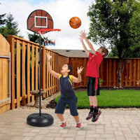 Kids Basketball Hoop with Dart Board and Double-sided Backboard