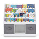 Kids Bookshelf and Toy Storage 4-Tier Toddler Bookcase with 2 Foldable Fabric Drawers