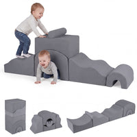 Kids Crawl and Climb foam Play Set 6-Piece with Suede Fabric Covers