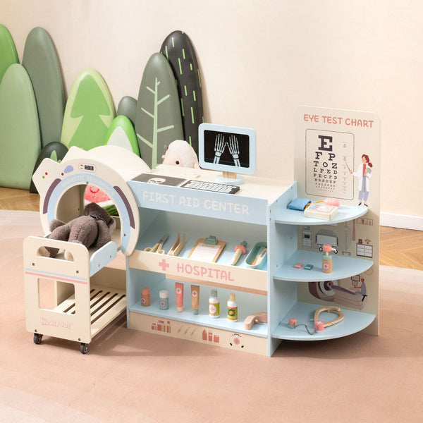 Kids Doctor Play Set with Eye Chart and Toy CT Machine for Kids