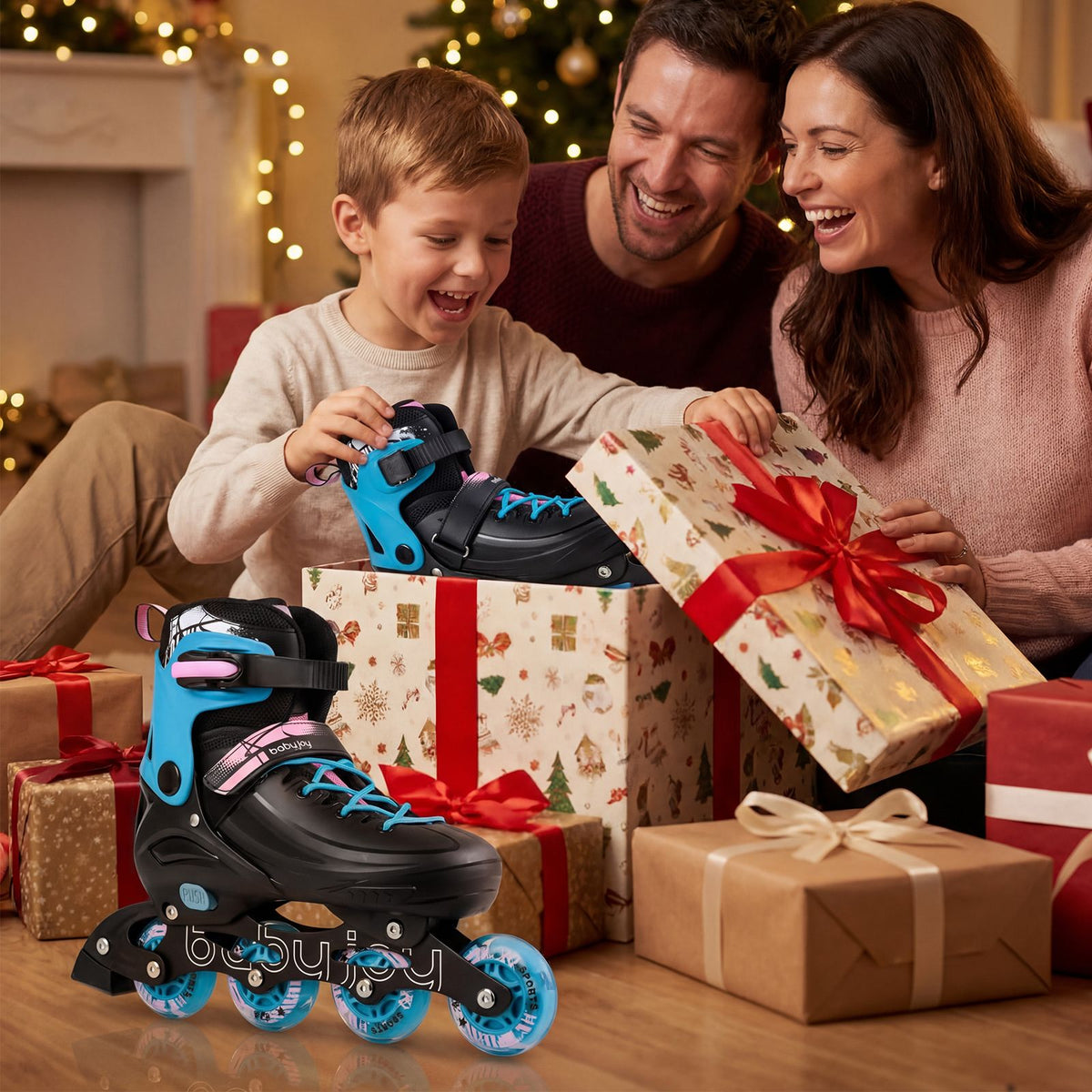 Kids Inline Skates with Illuminating Wheels and Safety Support for Toddlers