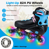 Kids Inline Skates with Illuminating Wheels and Safety Support for Toddlers
