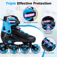 Kids Inline Skates with Illuminating Wheels and Safety Support for Toddlers