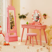 Kids Jewelry Cabinet with 2 Tilt Angles and 4 Sensor Lights