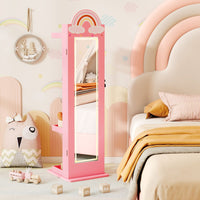 Kids Jewelry Cabinet with Lights with Full-Length Mirror
