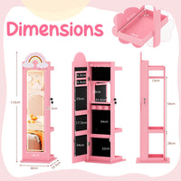 Kids Jewelry Cabinet with Lights with Full-Length Mirror