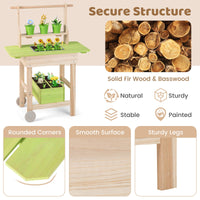 Kids Mud Kitchen Outdoor Play Pretend Kitchen with Removable Pots Watering Can