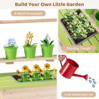 Kids Mud Kitchen Outdoor Play Pretend Kitchen with Removable Pots Watering Can