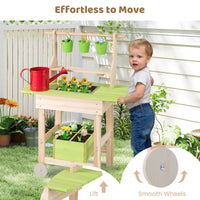 Kids Mud Kitchen Outdoor Play Pretend Kitchen with Removable Pots Watering Can