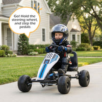 Kids Pedal Go Kart with Ergonomic Seat and Wear-Resistant Wheels for Boys and Girls