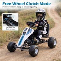 Kids Pedal Go Kart with Ergonomic Seat and Wear-Resistant Wheels for Boys and Girls