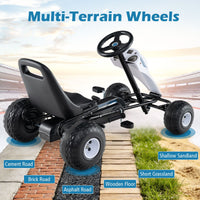 Kids Pedal Go Kart with Ergonomic Seat and Wear-Resistant Wheels for Boys and Girls