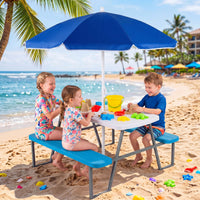 Kids Picnic Table with Benches and Umbrella Seats 4 for Lawn Garden Patio