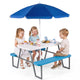 Kids Picnic Table with Benches and Umbrella Seats 4 for Lawn Garden Patio