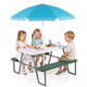 Kids Picnic Table with Benches and Umbrella Seats 4 for Lawn Garden Patio