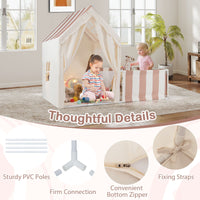 2-in-1 Kids Play Tent with Playpen and Washable Cotton Mat