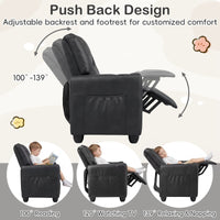 2-Seater Kids Recliner Chair with 2 Cup Holders and 2 Side Storage Pockets