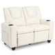 2-Seater Kids Recliner Chair with 2 Cup Holders and 2 Side Storage Pockets
