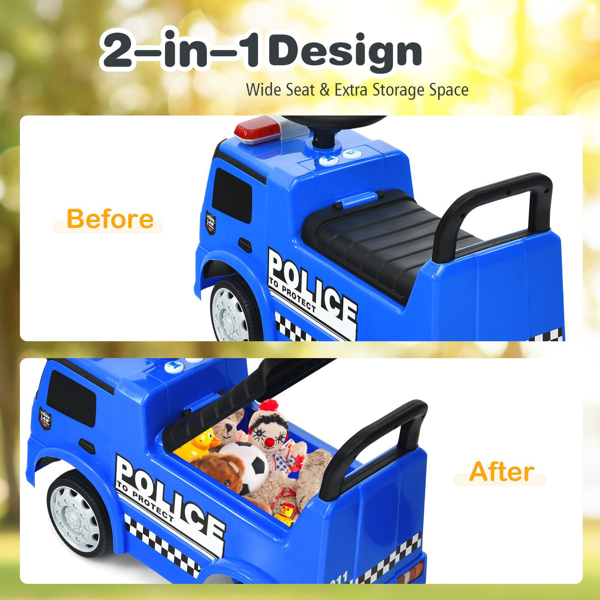 Kids Ride on Police Car Licensed Mercedes Benz Toddler Push Car