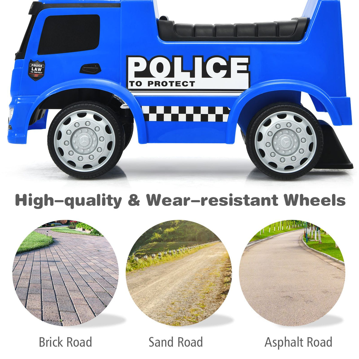 Kids Ride on Police Car Licensed Mercedes Benz Toddler Push Car