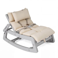 Kids Rocking Chair with Adjustable Backrest & Washable Cushion for 6+ Months