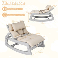 Kids Rocking Chair with Adjustable Backrest & Washable Cushion for 6+ Months