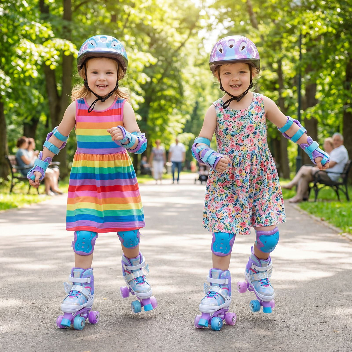 Kids Roller Skates for Toddlers Ages 7-9 with 4 Light-up Wheels for Outdoor Activities
