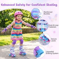 Kids Roller Skates for Toddlers Ages 7-9 with 4 Light-up Wheels for Outdoor Activities