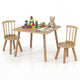 Kids Table and 2 Chairs Set Wooden Activity Table with Curved Spindle Back