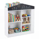 Kids Toy Storage Box House Shaped with Compartments and Chalkboard