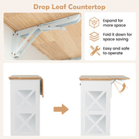 Kitchen Island with Drop Leaf Countertop