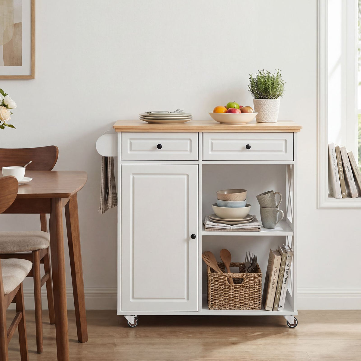 Kitchen Island with Drop Leaf Countertop