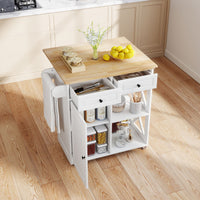 Kitchen Island with Drop Leaf Countertop