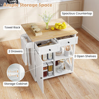 Kitchen Island with Drop Leaf Countertop
