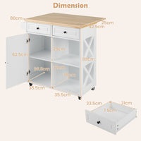 Kitchen Island with Drop Leaf Countertop