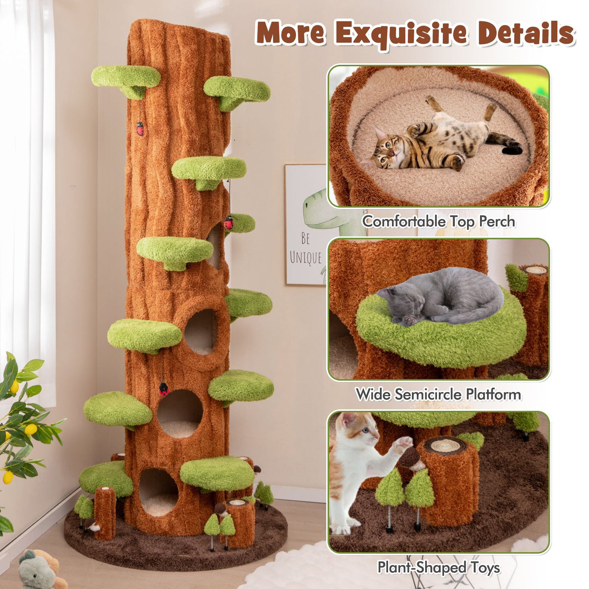 Large Cat Tree Multi-layer Cat Tower with Condos Sisal Scratching Board