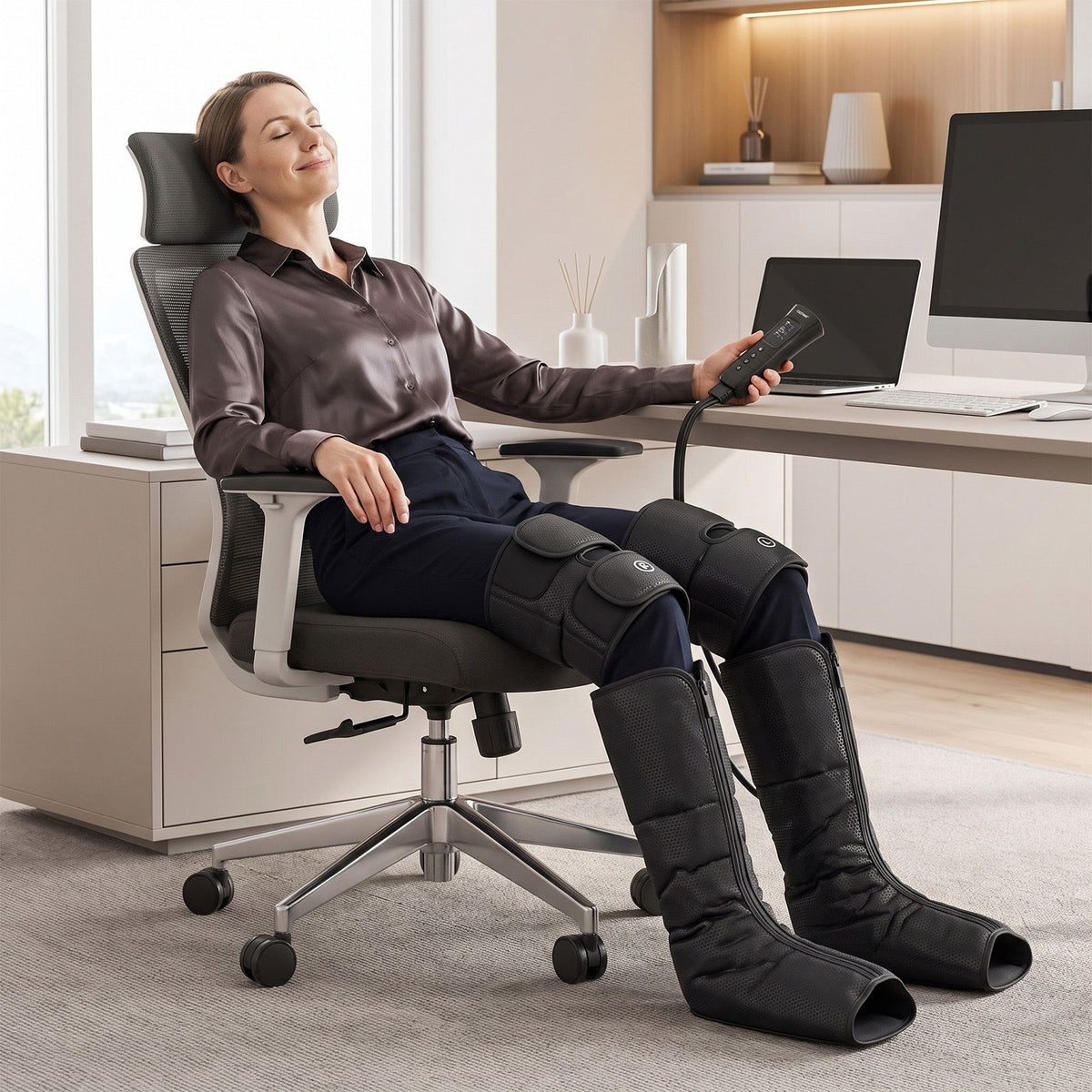 Leg Compression Massager with Heat for Pain Relief and Circulation