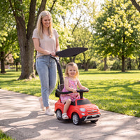 Licensed FIAT 3-in-1 Toddler Ride on Push Car with Canopy