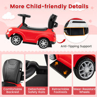 Licensed FIAT 3-in-1 Toddler Ride on Push Car with Canopy