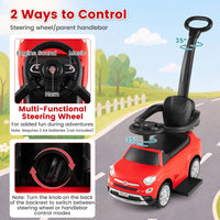 Licensed FIAT 3-in-1 Toddler Ride on Push Car with Canopy