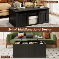 Lift Top Coffee Table 120cm with Barn Doors for Home