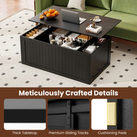 Lift Top Coffee Table 120cm with Barn Doors for Home