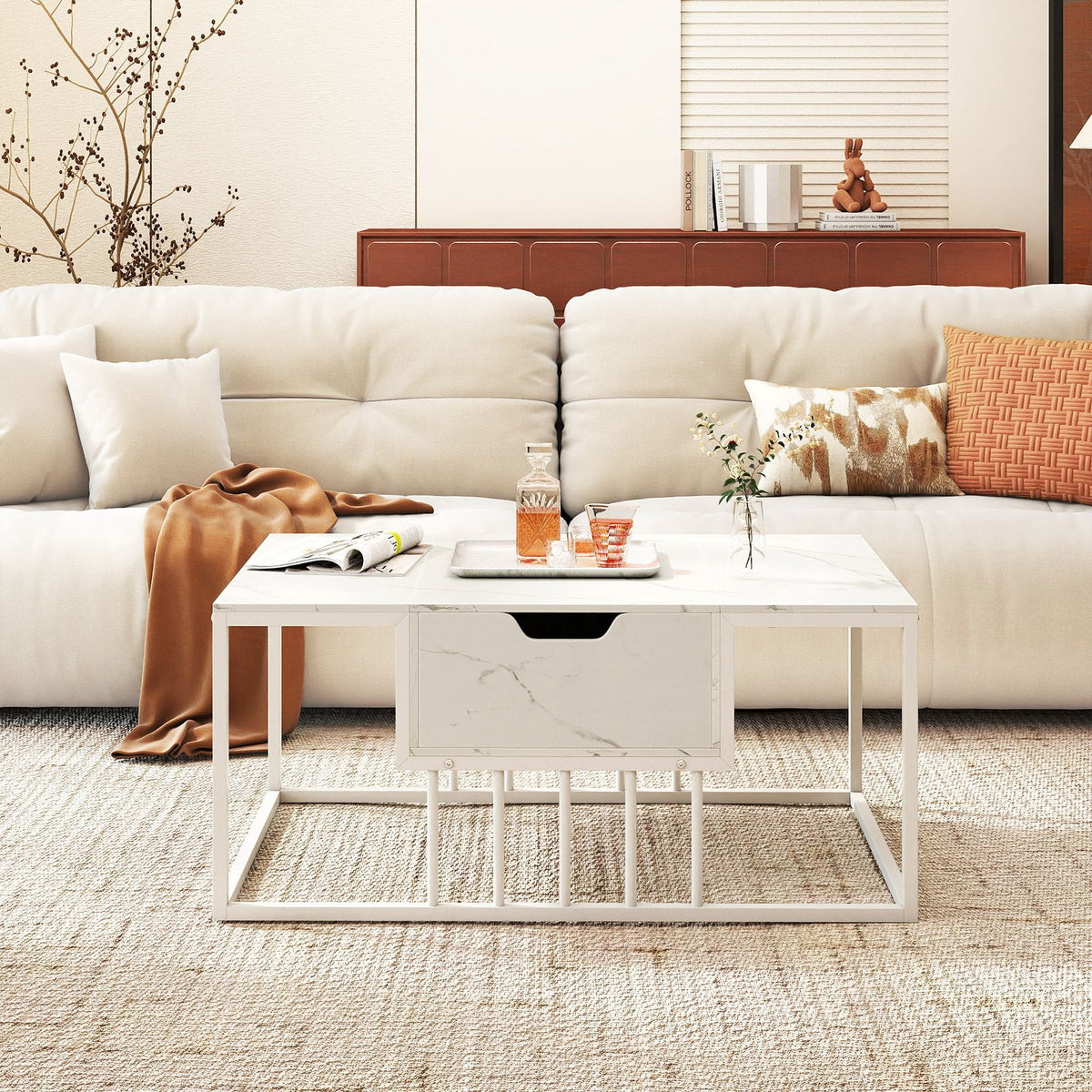 Accent Tea Table Lift Top with Storage for Office Reception or Home