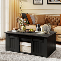 Lift Top Coffee Table 120cm with Barn Doors for Home