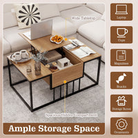 Accent Tea Table Lift Top with Storage for Office Reception or Home