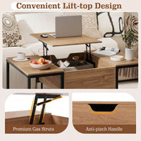 Accent Tea Table Lift Top with Storage for Office Reception or Home